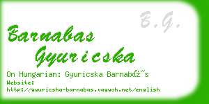 barnabas gyuricska business card